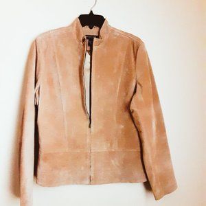 - Parisian Signature NEW Suede full zip bomber plus size L XL petite women…